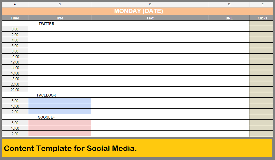 Content Template for Social Media