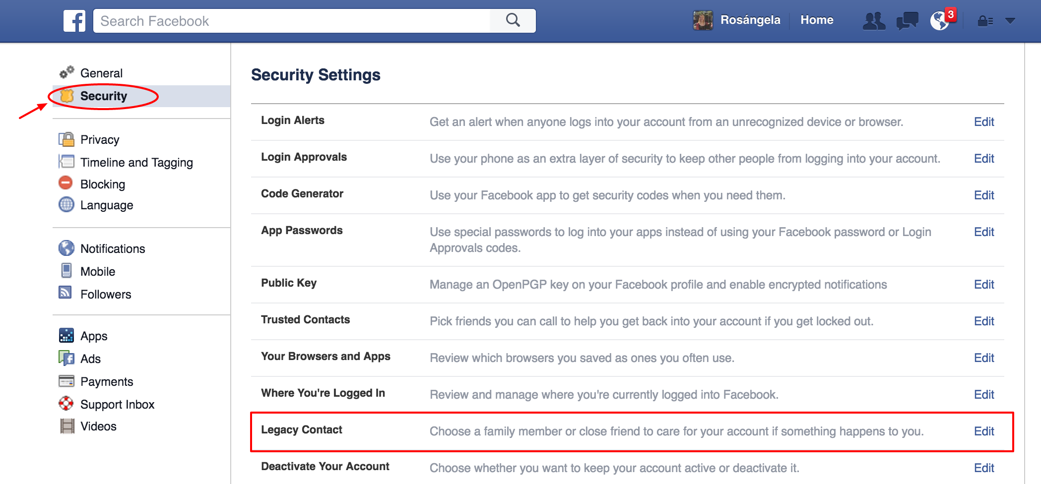 facebook-3 Security Settings