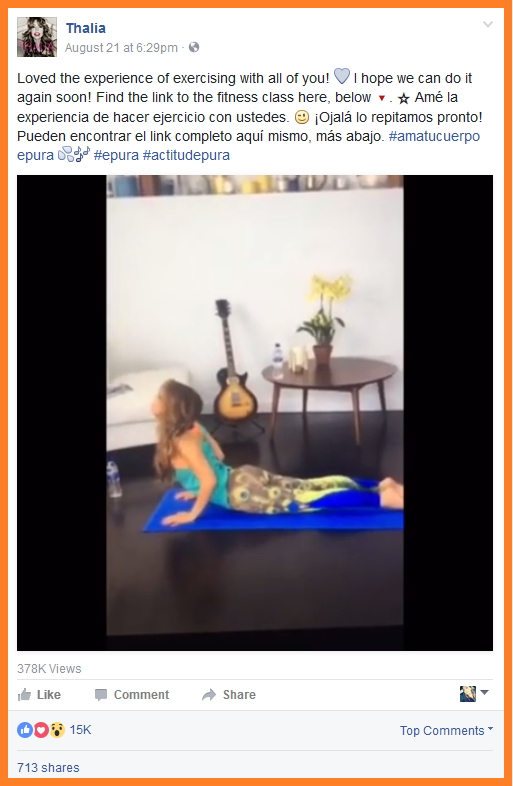 facebook videos Thalia thanks