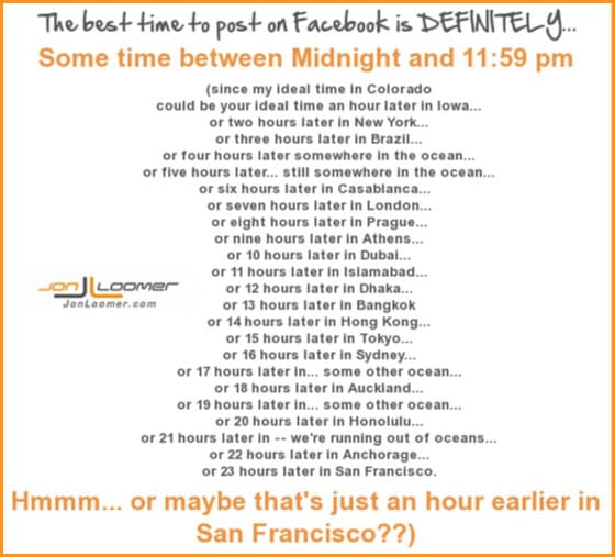 las mejores horas para publicar en facebook
