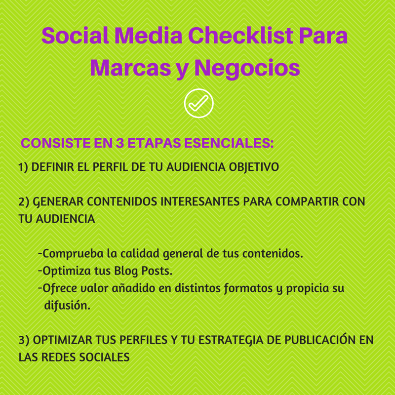 Social Media Checklist Para Marcas y Negocios3 detapas esenciales