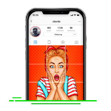 grid symbol on instagram