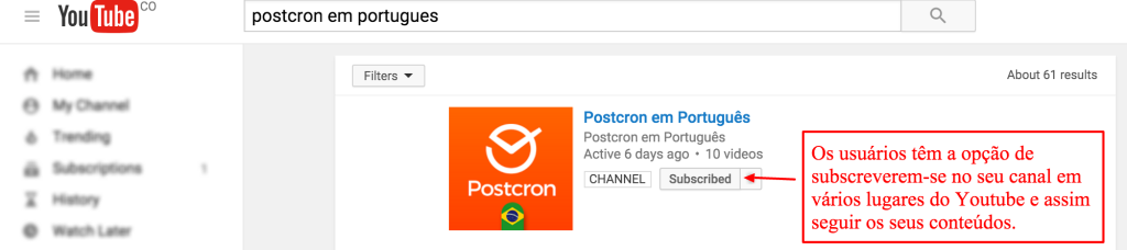 postcron em portugues YouTube